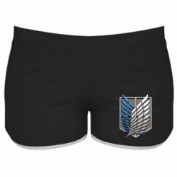 Женские шорты Attack Titan Survey Corps Logo 3D - PrintSalon