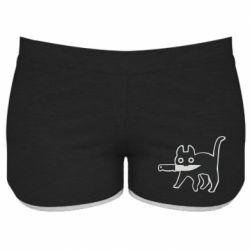 Женские шорты Cat with a knife