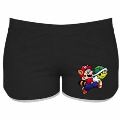 Женские шорты Cute Mario with turtle - PrintSalon