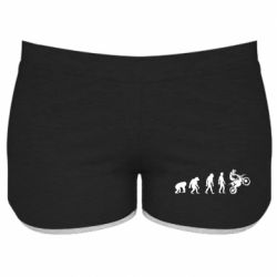 Женские шорты Эволюция мотоциклиста - PrintSalon