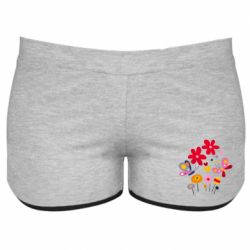 Женские шорты Flowers and Butterflies - PrintSalon