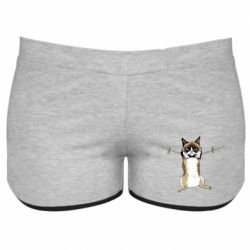 Женские шорты Grumpy Cat On The Rope - PrintSalon