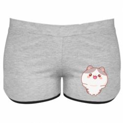 Женские шорты Котик обнимает тебя - PrintSalon