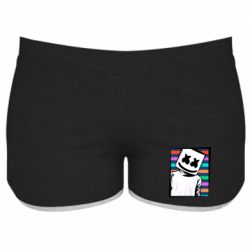 Женские шорты Marshmello Colorful Portrait - PrintSalon