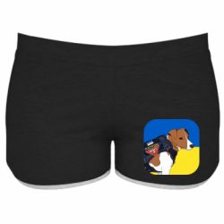 Женские шорты Патрон на фоне флага - PrintSalon