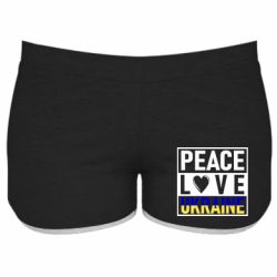Женские шорты PEACE LOVE UKRAINE - PrintSalon