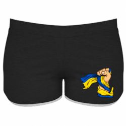 Женские шорты Рука с украинским флагом - PrintSalon