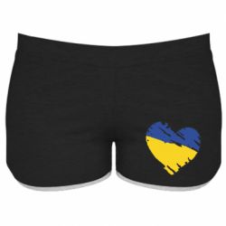 Женские шорты Украина сердце с царапинами - PrintSalon