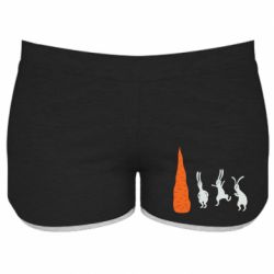 Женские шорты Зайцы возле морковки