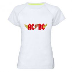 Женская футболка для спорта AC/DC с крыльями - PrintSalon