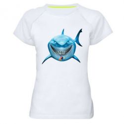 Женская футболка для спорта Акула улыбается - PrintSalon