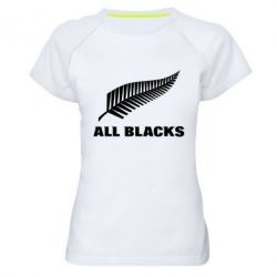 Женская футболка для спорта All Blacks - PrintSalon