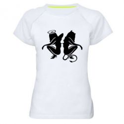 Женская футболка для спорта Ангел и Демон - PrintSalon