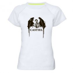 Жіноча футболка для спорту Ангел Кастіель-PrintSalon Жіноча футболка для спорту Ангел Кастіель