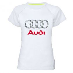 Женская футболка для спорта Audi 3D Logo - PrintSalon