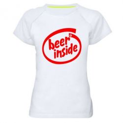 Женская футболка для спорта Beer Inside - PrintSalon