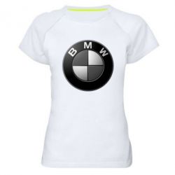 Женская футболка для спорта BMW Black & White - PrintSalon