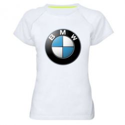 Женская футболка для спорта BMW Logo 3D - PrintSalon