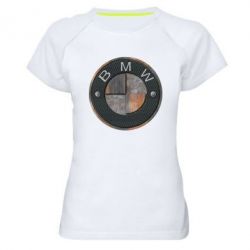 Женская футболка для спорта BMW Steel Logo - PrintSalon