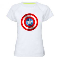 Женская футболка для спорта Captain America 3D Shield - PrintSalon