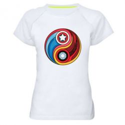 Жіноча футболка для спорту Captain America & Iron Man - PrintSalon