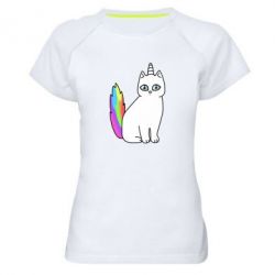 Женская футболка для спорта Cat Unicorn - PrintSalon