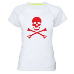 Жіноча футболка для спорту Череп та кістки