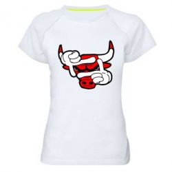 Женская футболка для спорта Chicago Bulls бык - PrintSalon