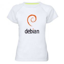 Женская футболка для спорта Debian - PrintSalon