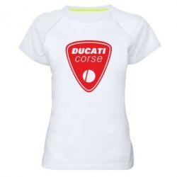 Женская футболка для спорта Ducati Corse - PrintSalon
