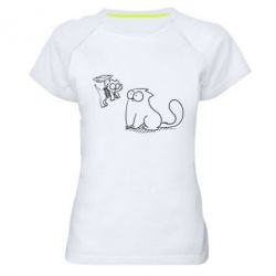 Женская футболка для спорта Два кота - PrintSalon