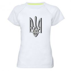 Жіноча футболка для спорту Двокольоровий герб України - PrintSalon
