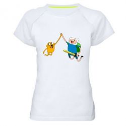 Женская футболка для спорта Джейк и Фин - PrintSalon