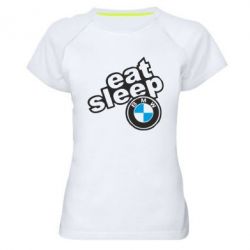 Женская футболка для спорта Eat, sleep, BMW - PrintSalon