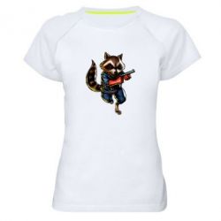 Жіноча футболка для спорту Єнот Ракета - PrintSalon