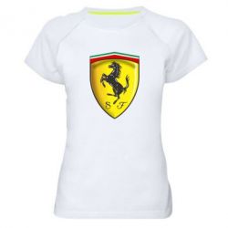 Женская футболка для спорта Ferrari 3D Logo - PrintSalon