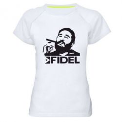 Женская футболка для спорта Fidel Castro - PrintSalon