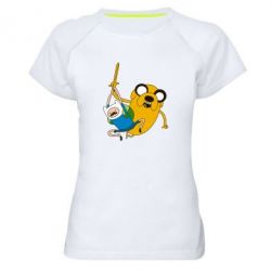 Женская футболка для спорта Фин и Джейк "Атака" - PrintSalon