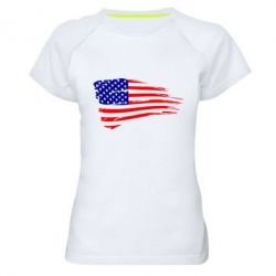 Женская футболка для спорта Флаг США - PrintSalon