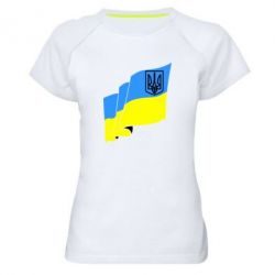 Женская футболка для спорта Флаг Украины с Гербом - PrintSalon