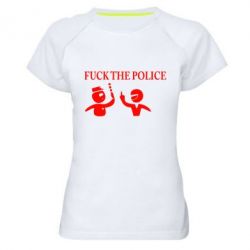 Женская футболка для спорта Fuck the Police - PrintSalon