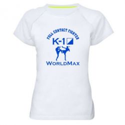 Женская футболка для спорта Full contact fighter K-1 Worldmax - PrintSalon
