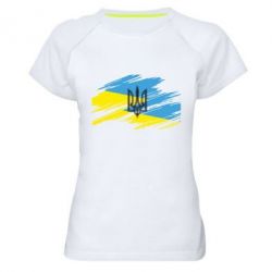 Жіноча футболка для спорту Герб на прапорі надає рваній - PrintSalon