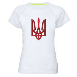 Жіноча футболка для спорту Герб України (двокольоровий) - PrintSalon