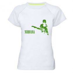 Женская футболка для спорта Гитарист Nirvana-PrintSalon Женская футболка для спорта Гитарист Nirvana