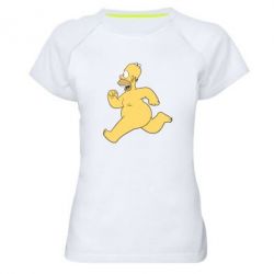 Женская футболка для спорта Голый Гомер Симпсон - PrintSalon