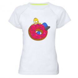 Женская футболка для спорта Гомер и Пончик - PrintSalon