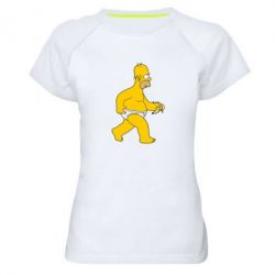 Женская футболка для спорта Гомер Симпсон в трусиках - PrintSalon
