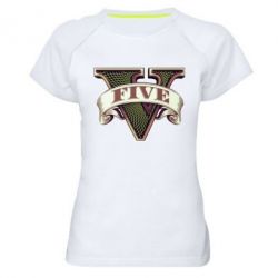 Женская футболка для спорта GTA 5 3D Logo - PrintSalon