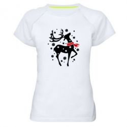 Женская футболка для спорта Happy Cristmas - PrintSalon